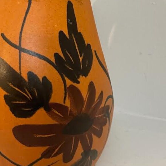 Vintage Mid Century Modern Israeli Kernat Pottery Pitcher Vase,  Hand Painted - Picture 6 of 8